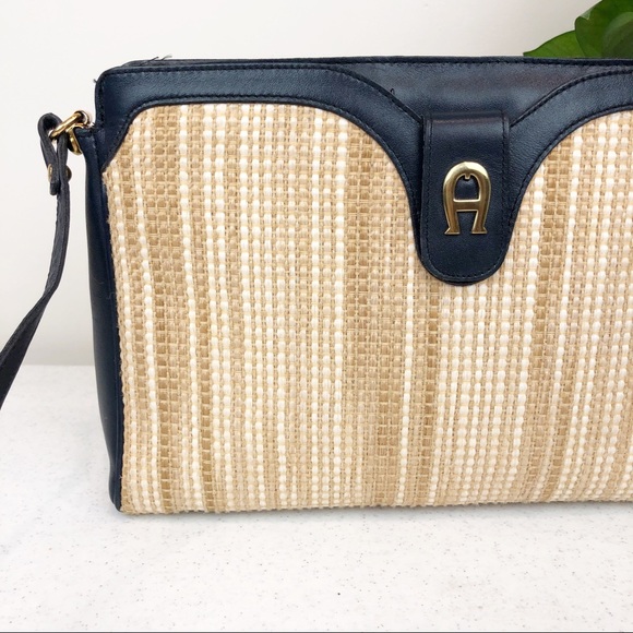 Vintage • Etienne Aigner Woven & Leather Purse - Picture 4 of 8